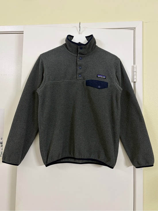 Patagonia Jackets & Blazers - Patagonia Synchilla Snap-T Fleece Pullover Gray Navy Women’s XS Outdoor Hiking